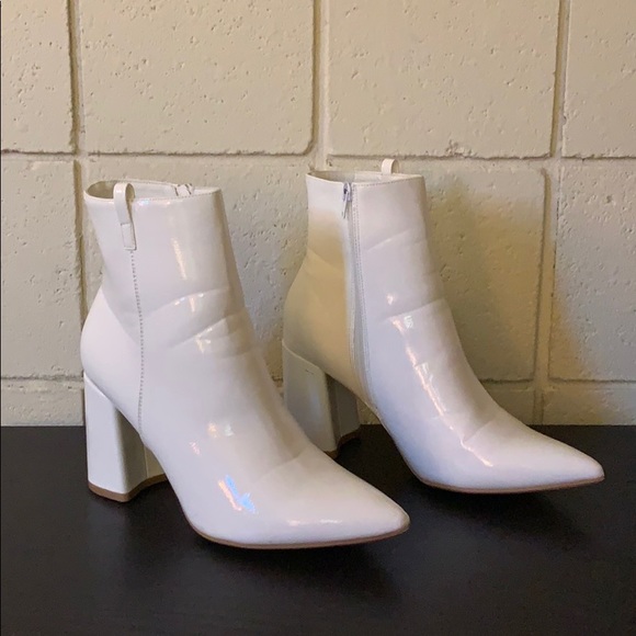boohoo white ankle boots